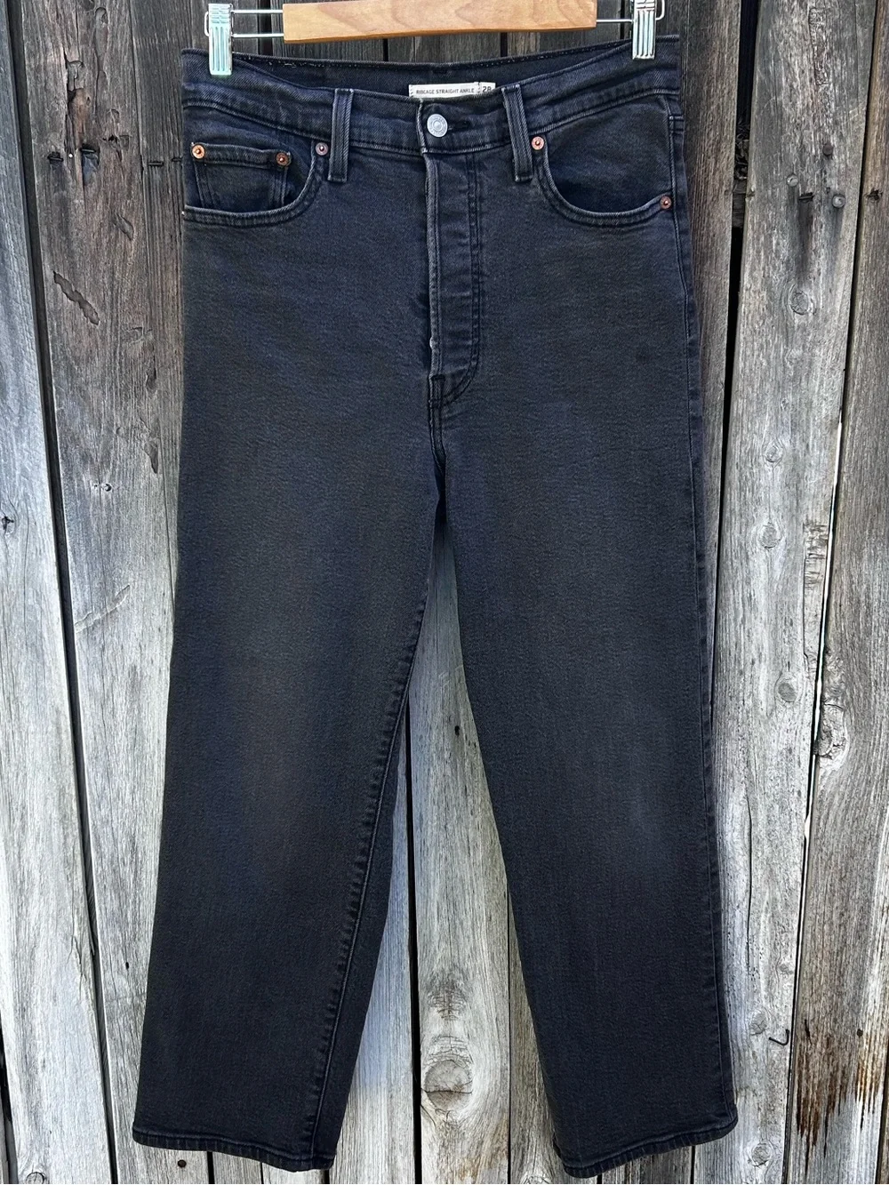 Levi’s Ribcage Straight Ankle Jean Black 28 - Picture 16 of 16